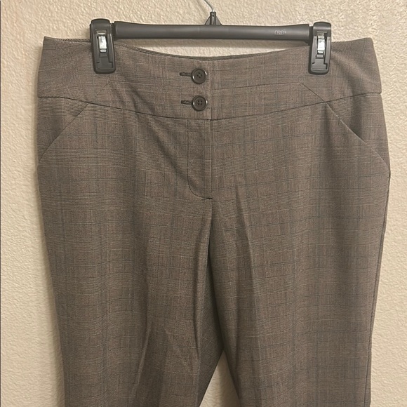 Apt. 9 Women Curvy Fit Black Plaid Trouser Dress Pants Size 10 Petite - Picture 2 of 7